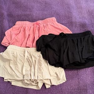 Stylish girls butterfly Shorts Set - Pink, Black, and white youth small